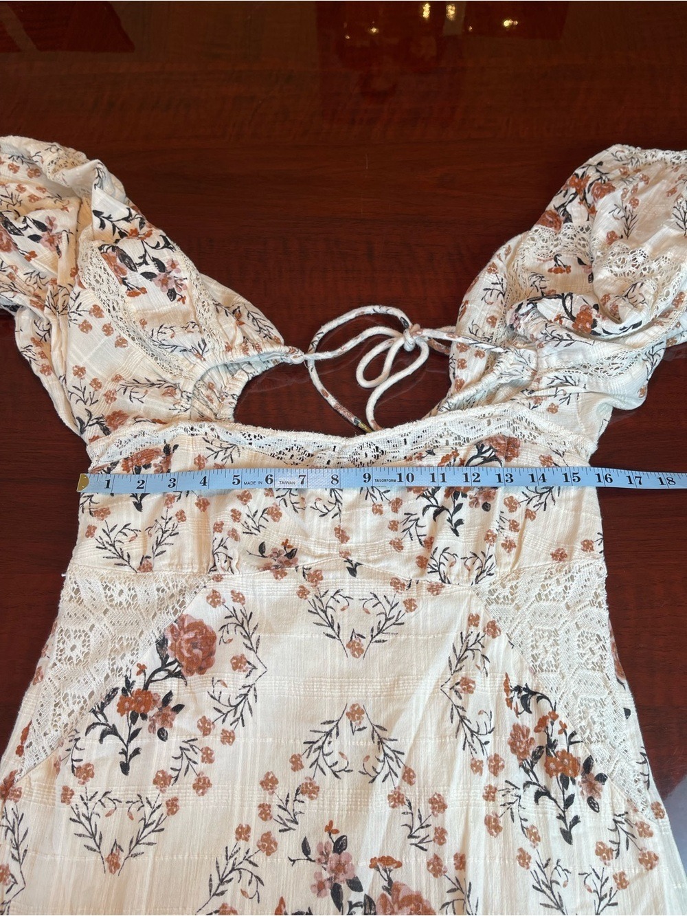Free People All The Attitude Printed Maxi Dress Sz M Cottagecore Milkmaid Fairy - Picture 11 of 15